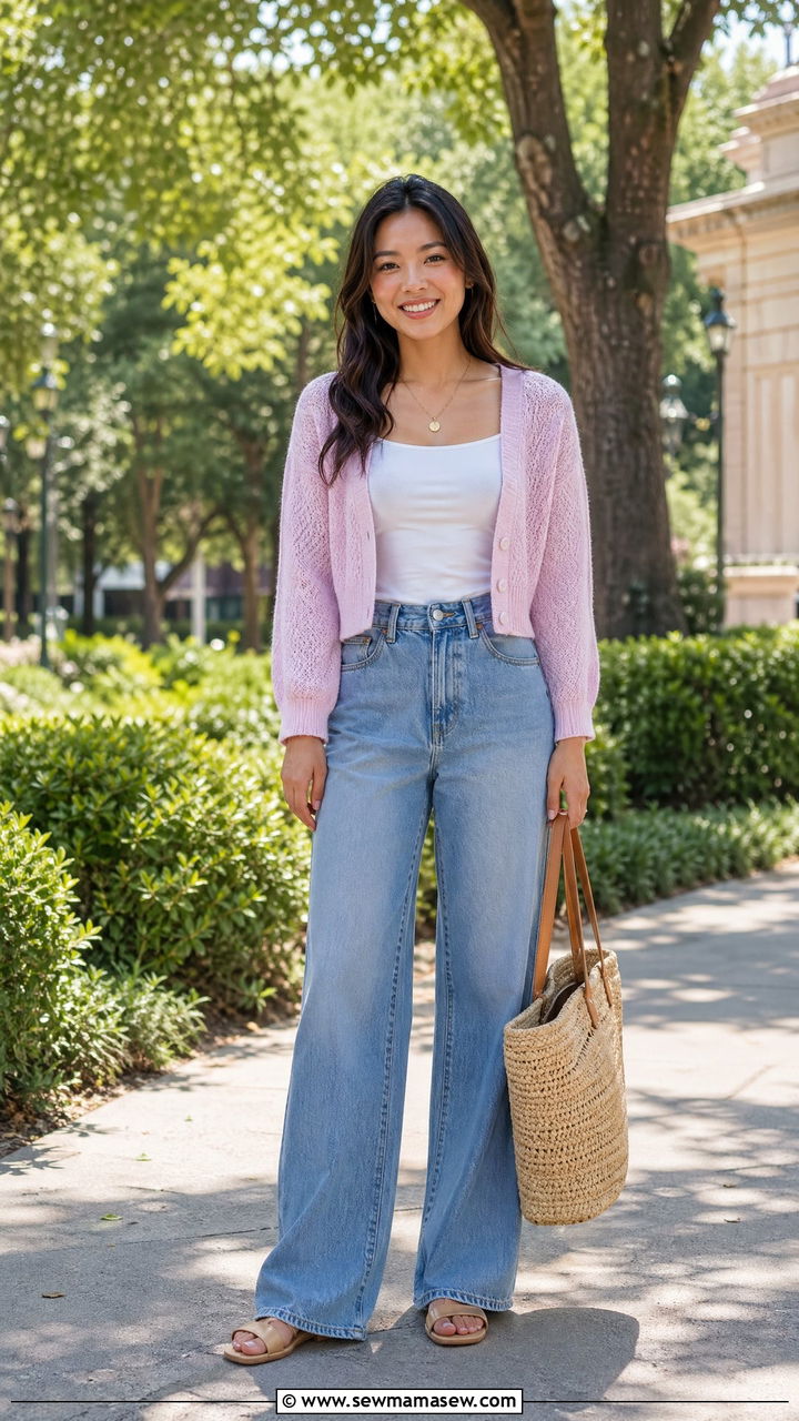 Cardigan With Jeans and a Tank Top - 35 casual outfits ideas