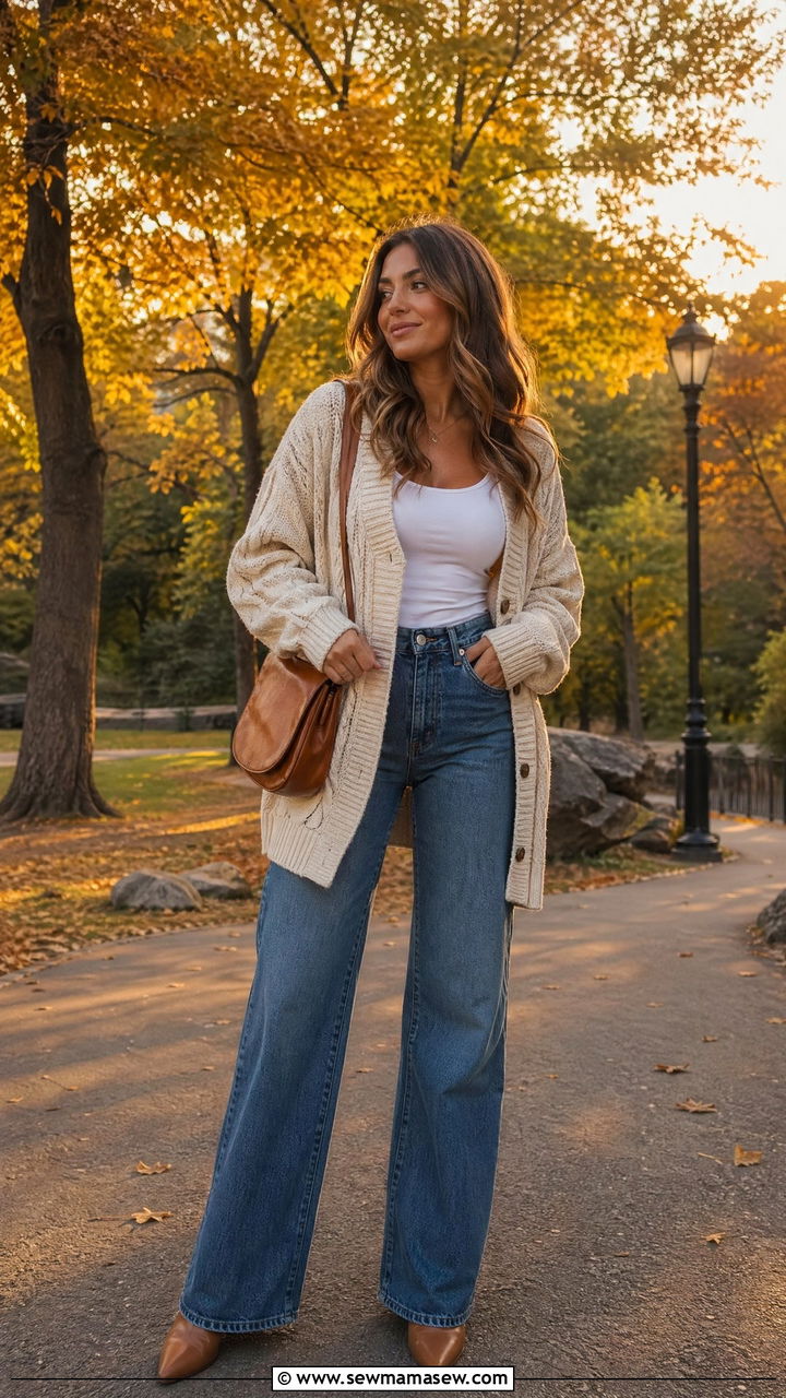 Cardigan and Jeans Outfit - 35 casual outfit ideas for women