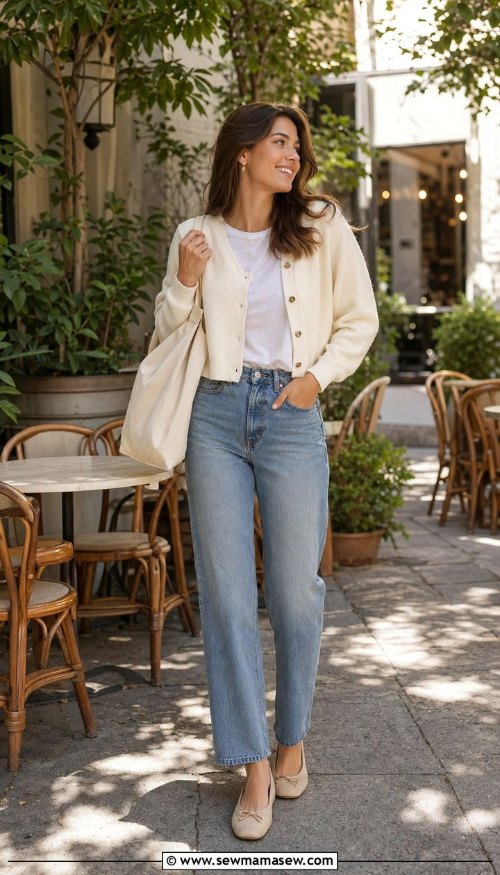 Cardigan and Straight Leg Jeans Outfit - 35 Outfit ideas for women in their 20s