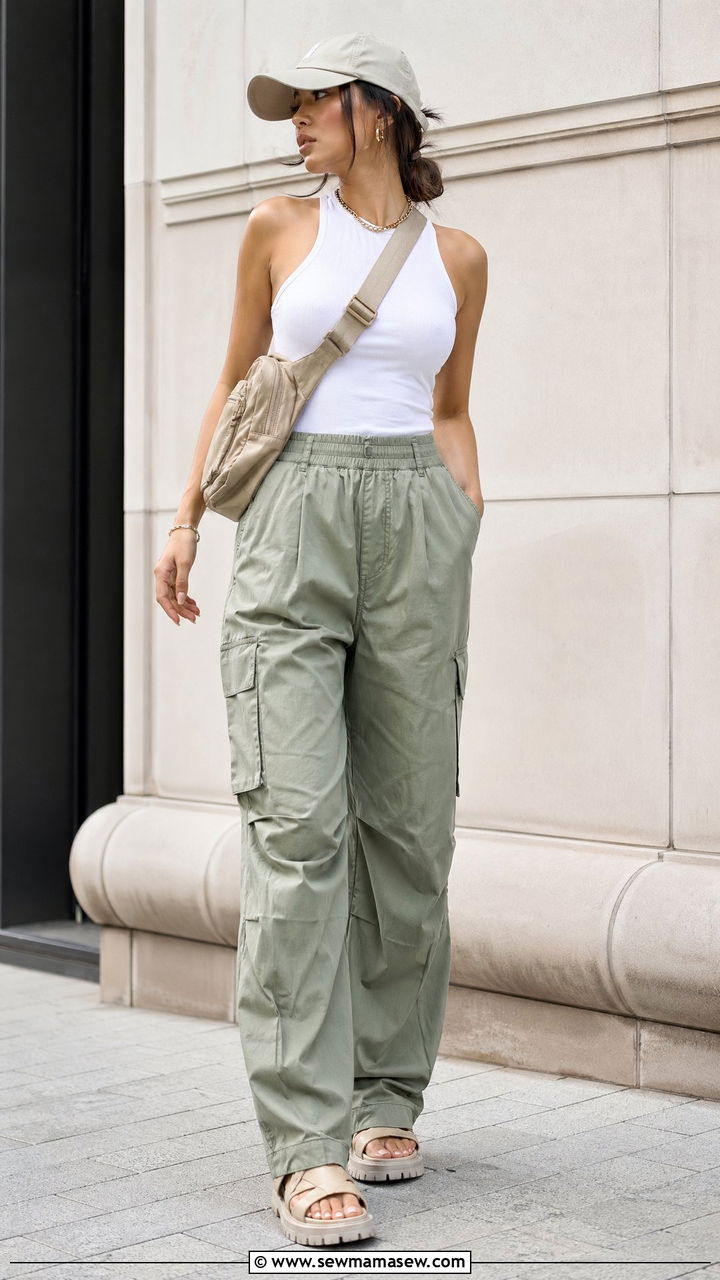 Cargo Pants With Fitted Ribbed Tank Top Summer Outfit - 35 Summer outfit essentials 2026