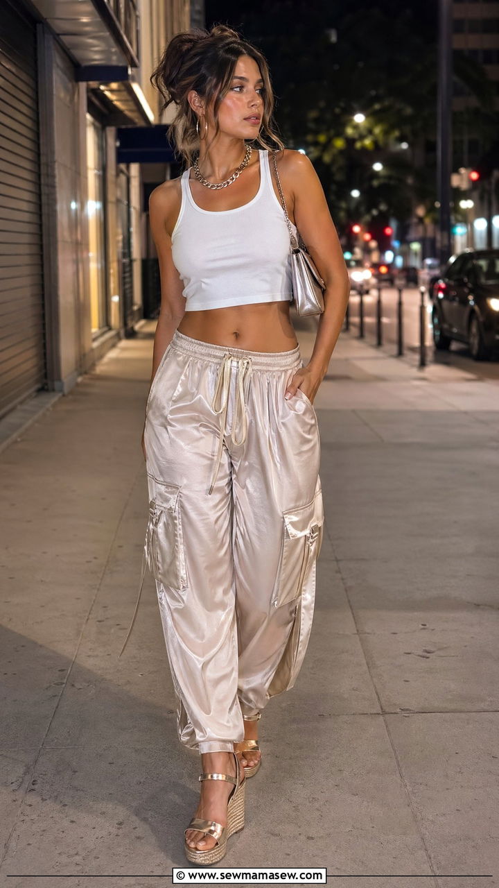 Cargo Pants With Wedge Sandals - 35 Summer outfits with wedges