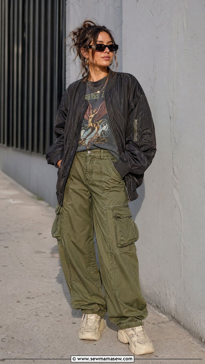 Cargo Pants with Graphic Tee - 35 spring concert outfit ideas