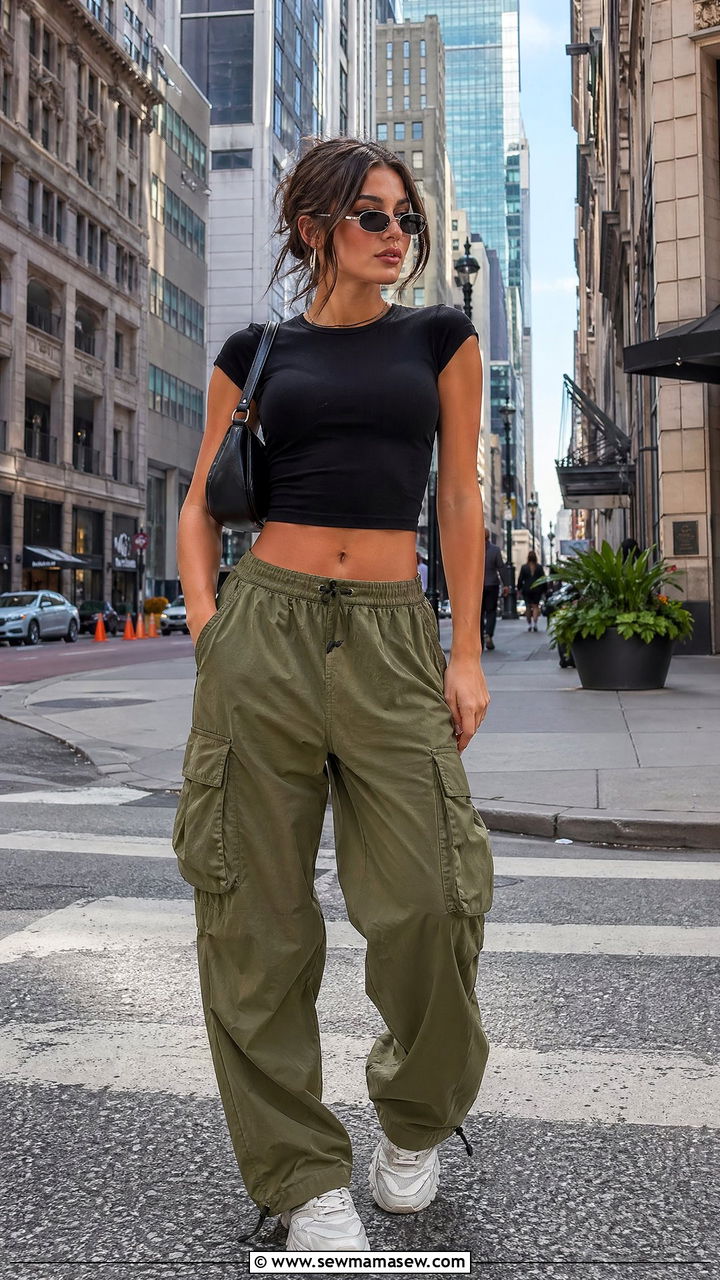 Cargo pants and crop top summer outfit - 35 Summer ootd ideas