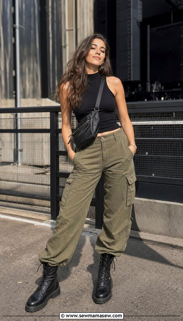 Cargo pants and fitted top concert outfit - 30 What to wear to a spring concert