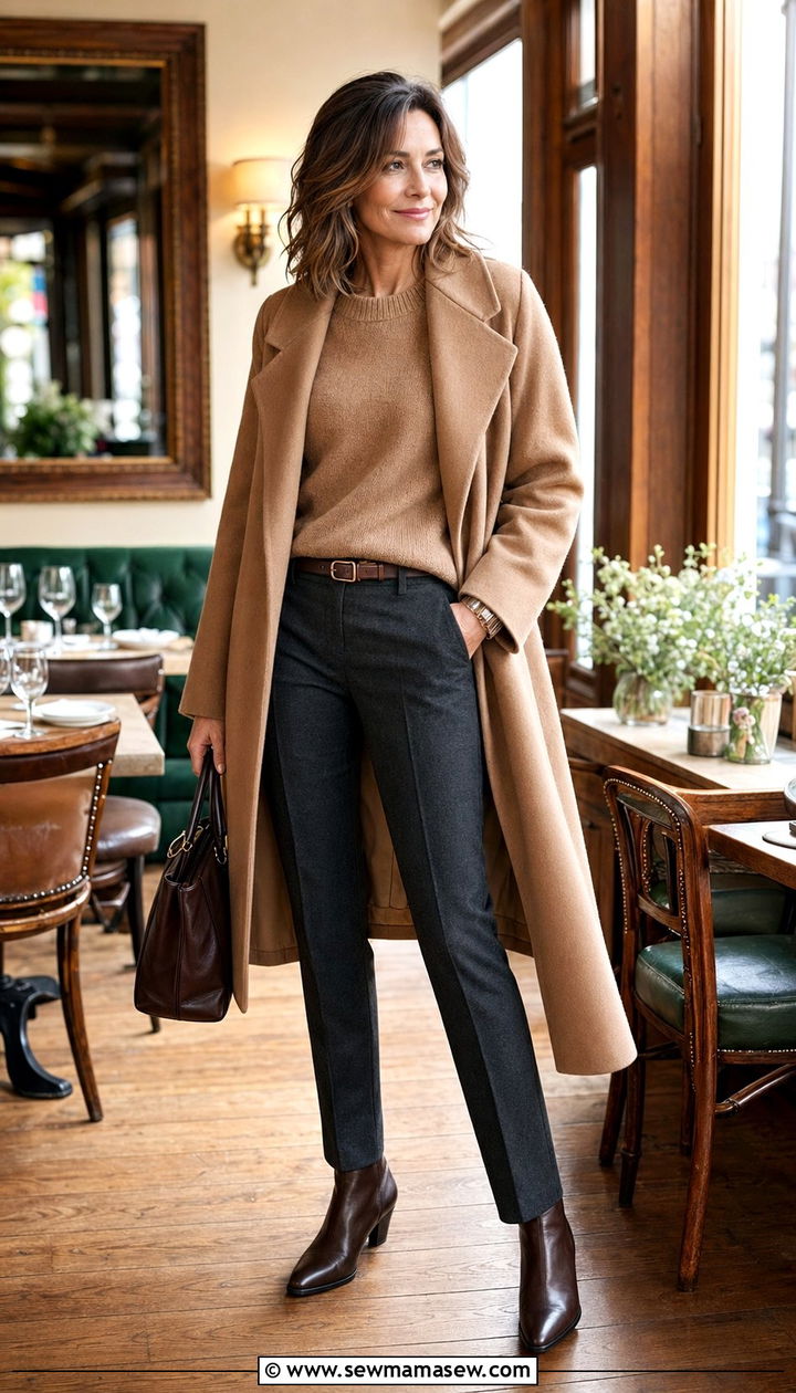 Cashmere Sweater and Tailored Trousers - 30 What to wear to brunch over 40