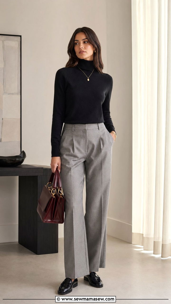 Cashmere turtleneck outfit - 35 Quiet luxury outfits 2026