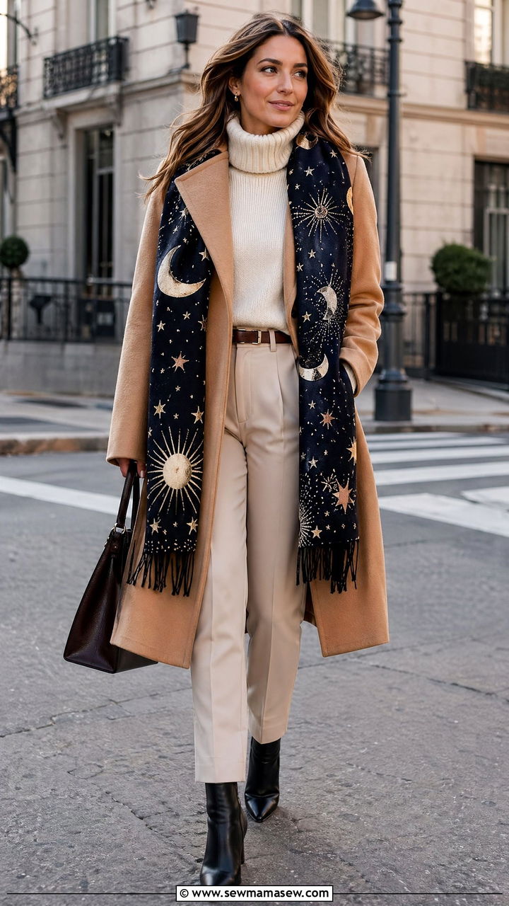 Celestial Print Scarf Outfit - 35 celestial outfits for women