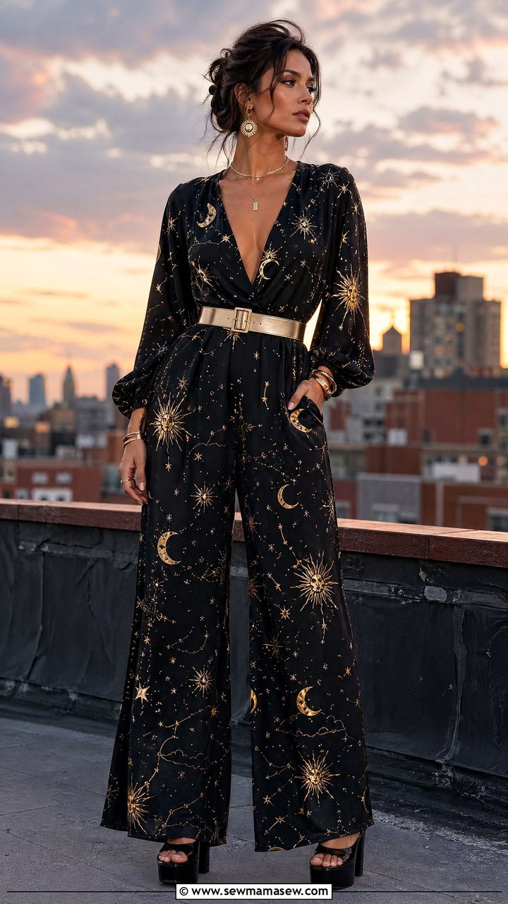 Celestial Wide Leg Jumpsuit With Platform Heels - 35 celestial outfits