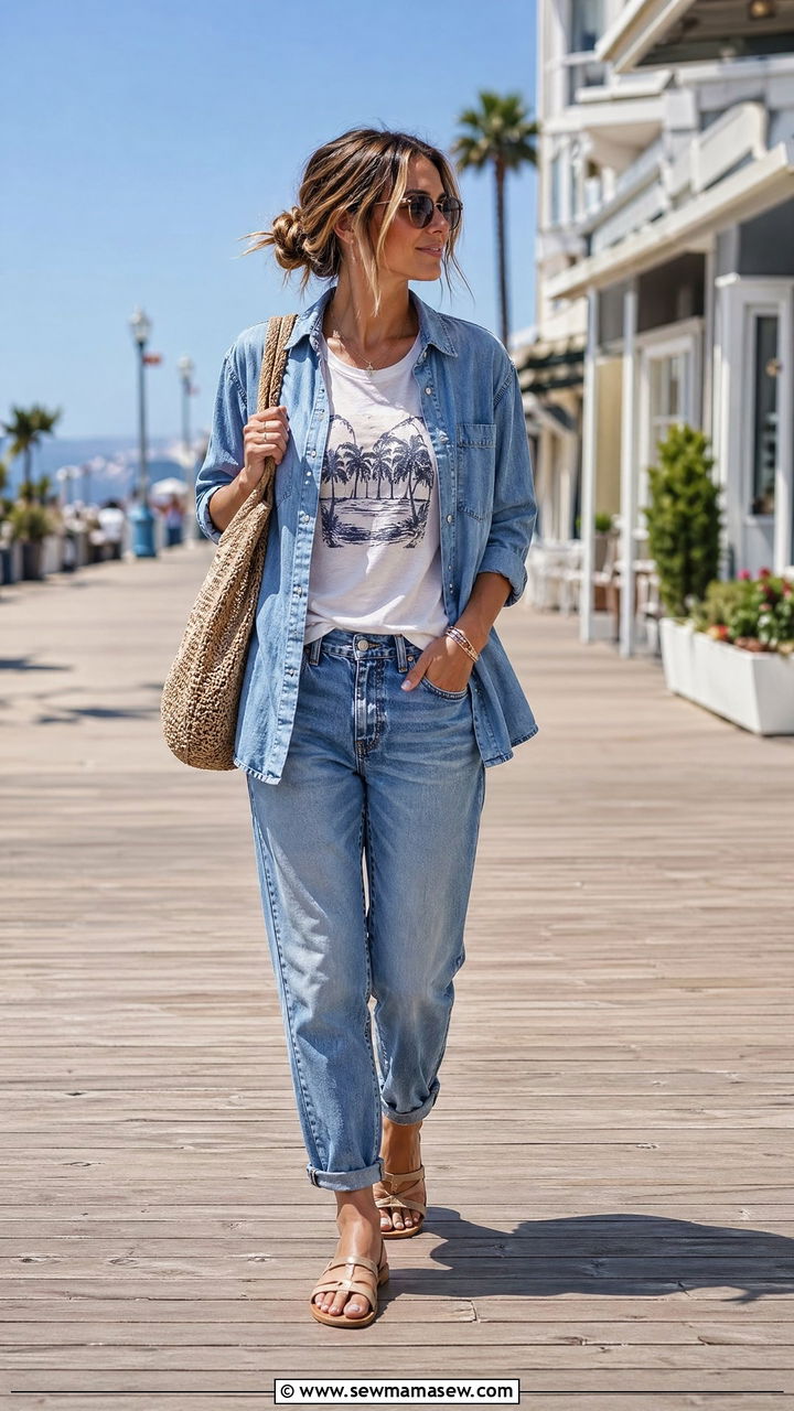 Chambray shirt as an overshirt outfit - 35 Chambray shirt with jeans outfit ideas