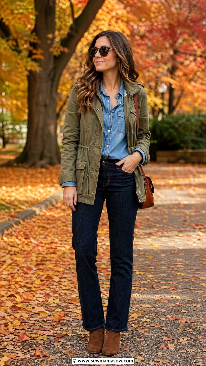 Chambray shirt fall outfit - 35 Chambray shirt with jeans outfit ideas