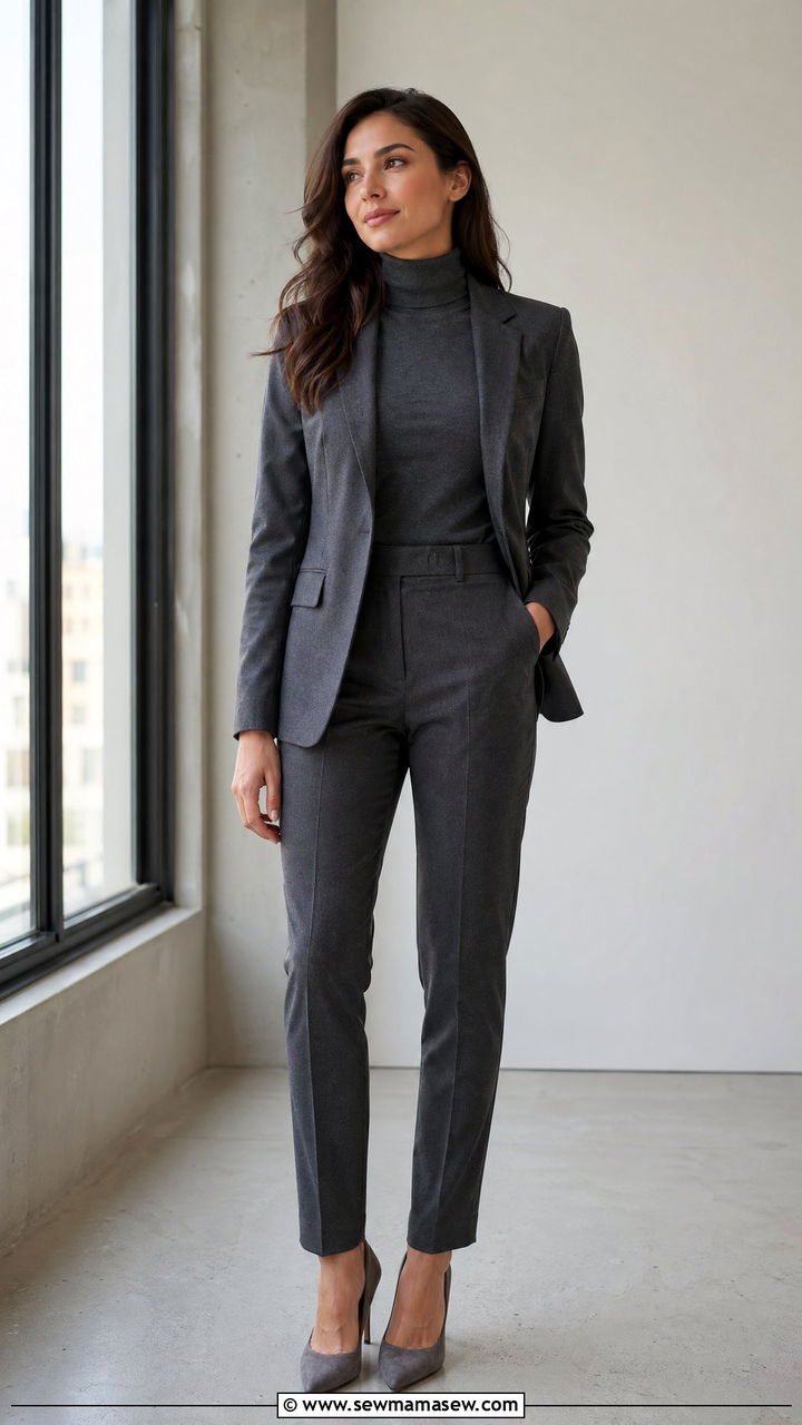 Charcoal Grey Tonal Suit Outfit - 35 Tonal outfit ideas