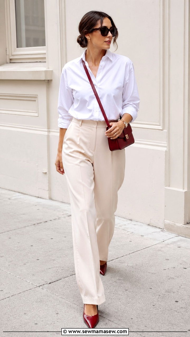 Cherry Red Accessories With Neutral Outfit - 40 All cherry red outfit ideas