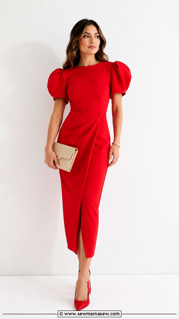 Cherry Red Monochrome Dress Outfit - 40 All cherry red outfit ideas