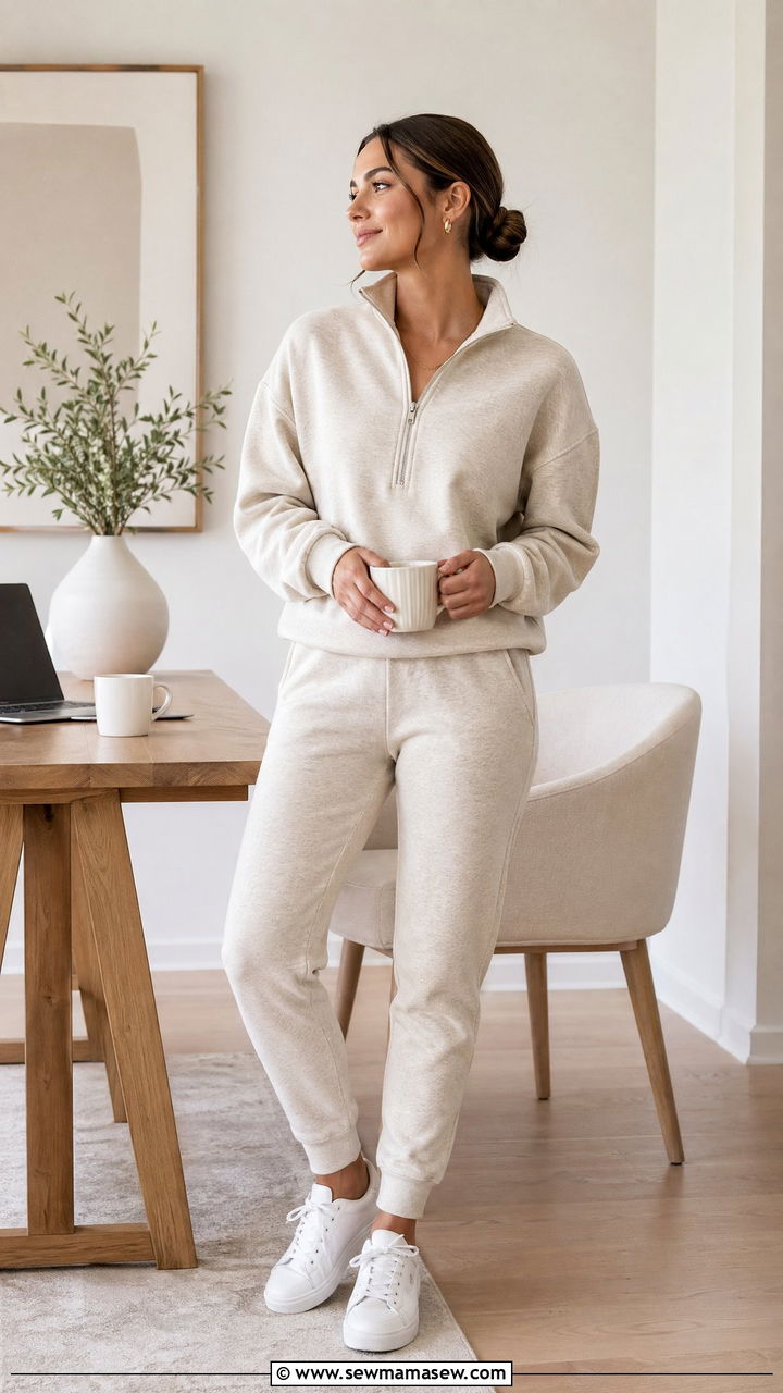 Chic sweatsuit co ord set outfit - 35 spring work from home outfit ideas