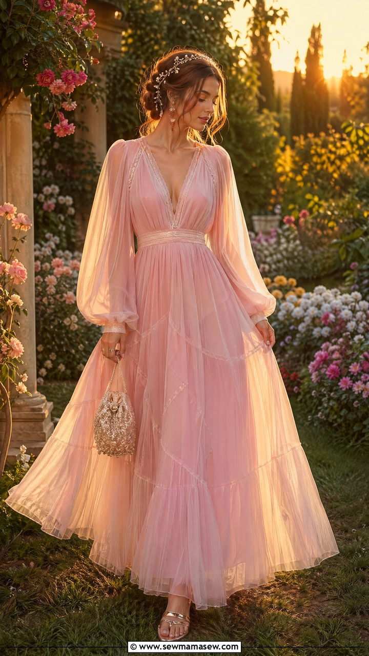 Chiffon Maxi Dress Summer Romantic Outfit - 35 summer romantic outfits