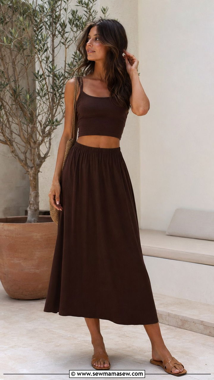 Chocolate Brown Co Ord Set - 35 Moody summer outfit ideas