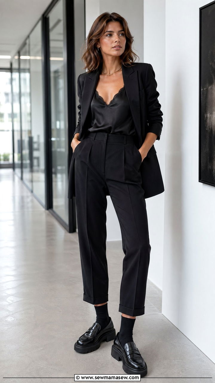 Chunky Loafers Outfit With Tailored Trousers - 35 Trendy spring outfits