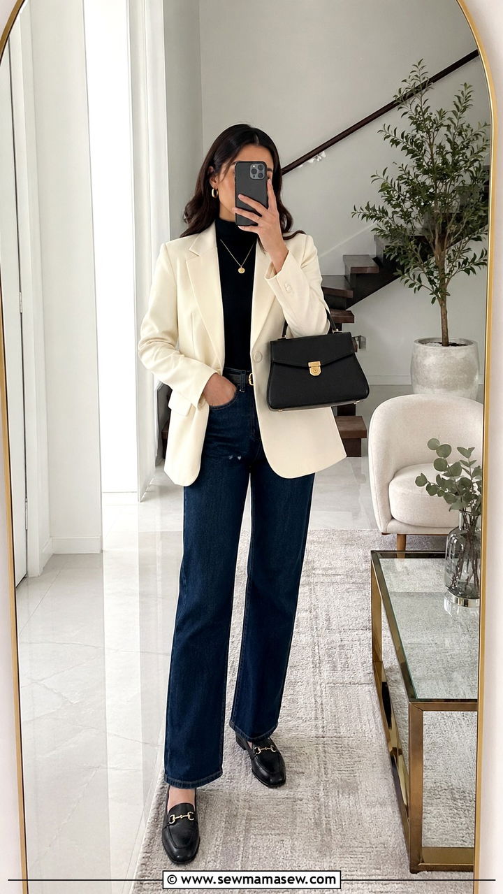 Classic Blazer with Jeans - 30 spring modest outfit ideas
