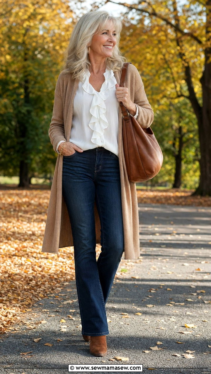 Classic Bootcut Jeans Outfit Women Over 60 - 30 Best pants for women over 60