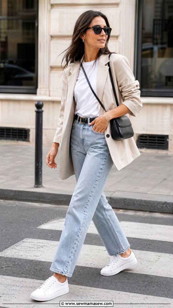 Clean Girl White Sneakers with Everything Outfit - 35 clean girl outfits for women
