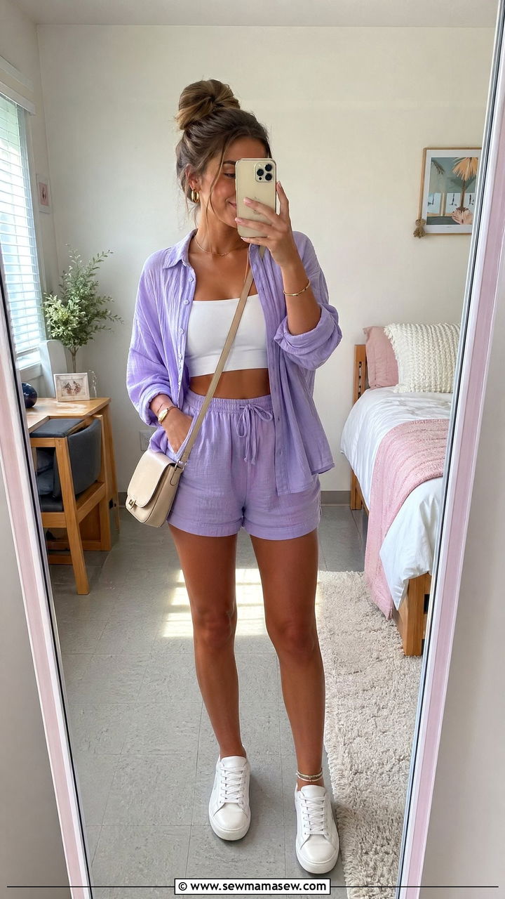 Co Ord Set and White Sneakers Outfit - 35 Trendy outfits for college girls