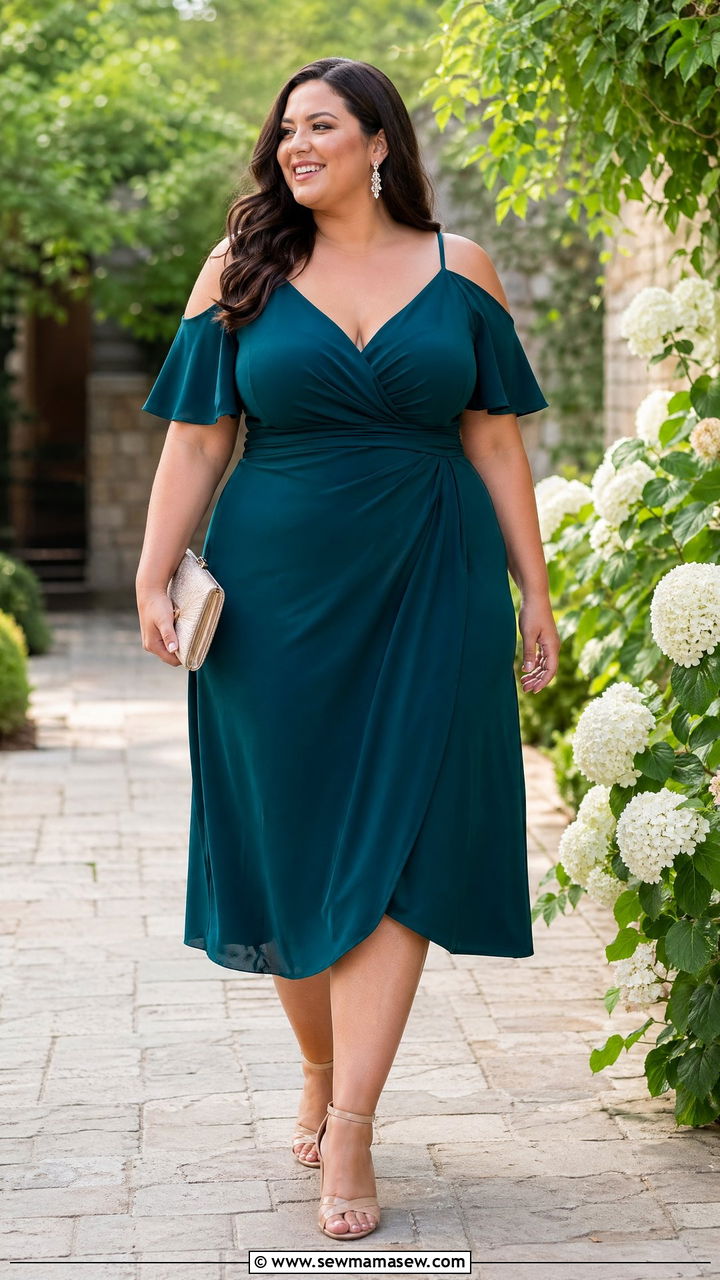 Cold Shoulder Dress Wedding Guest - 35 Wedding guest outfits plus size