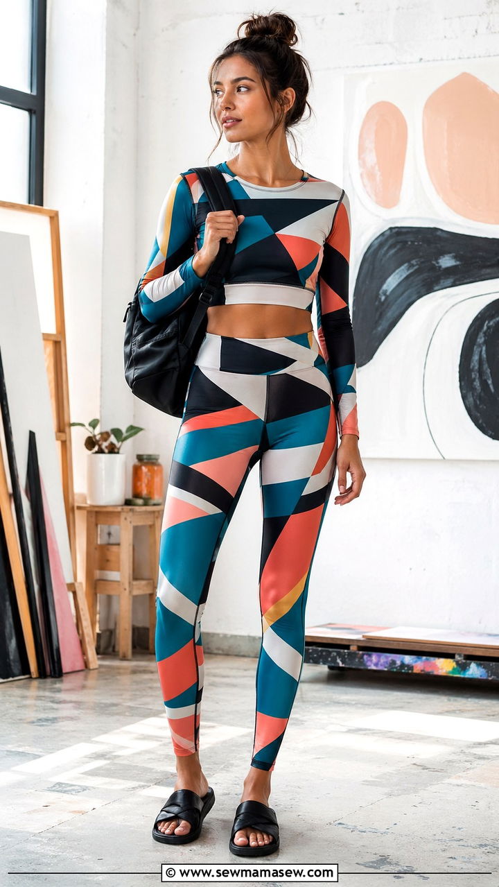 Colorful Printed Yoga Set - 40 yoga outfit ideas for women