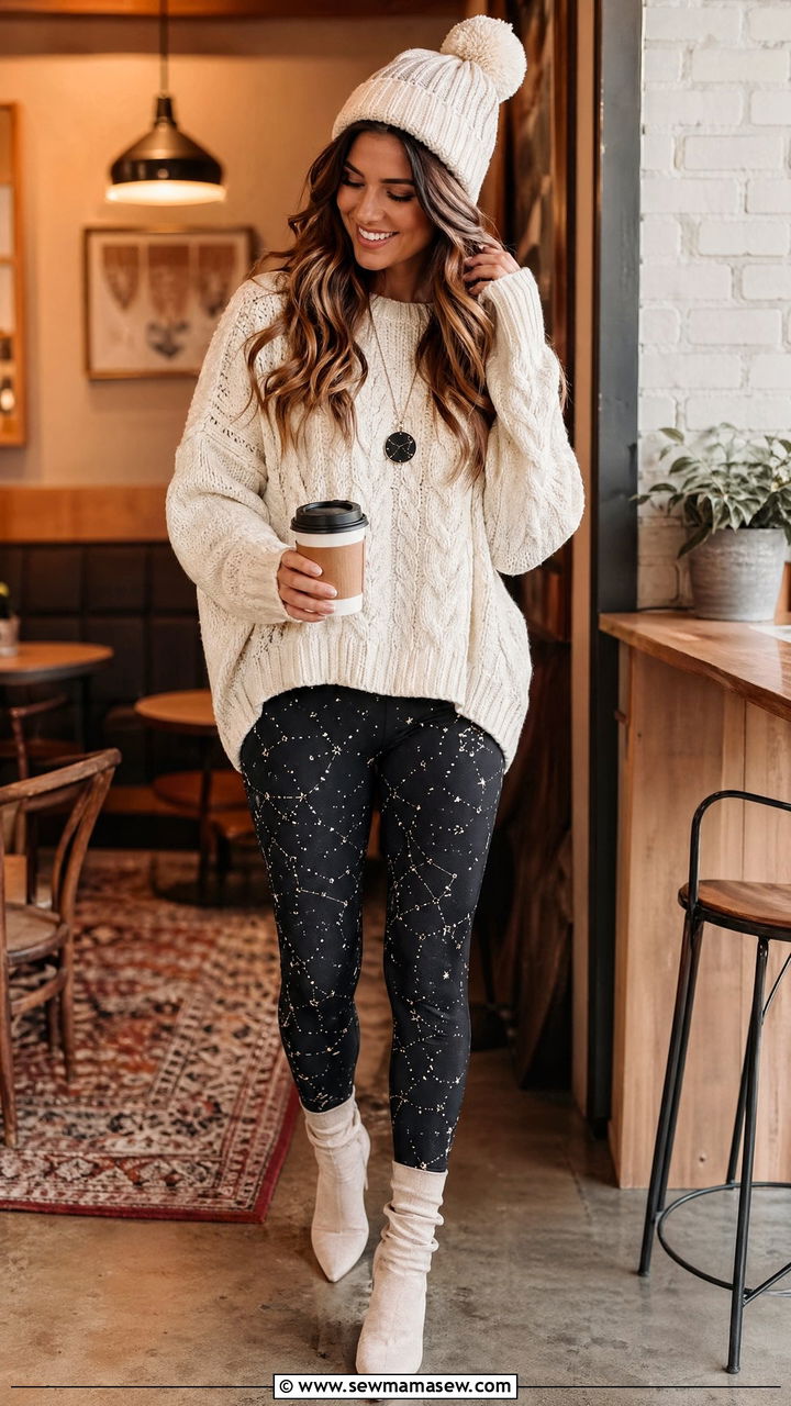 Constellation Print Leggings Outfit - 35 celestial outfits for women