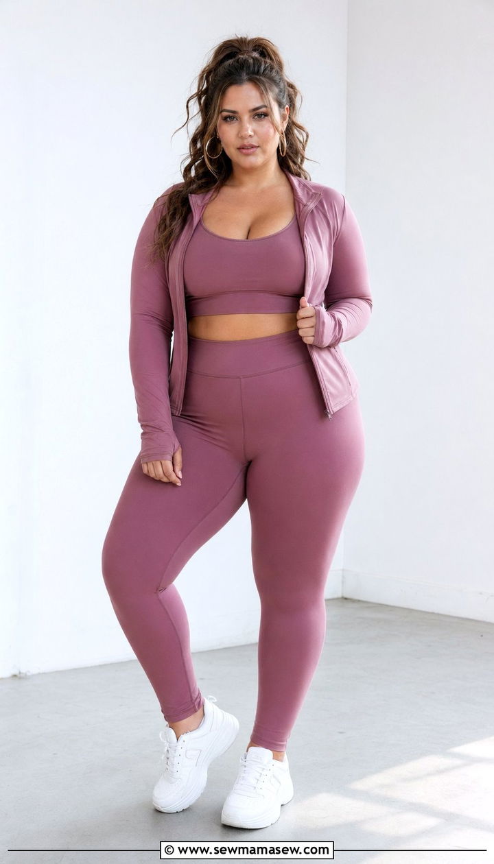 Coordinated Three Piece Workout Set - 35 Plus size workout outfit ideas