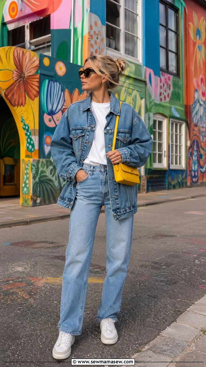 Copenhagen Double Denim Jacket and Jeans - 35 Copenhagen outfits for women