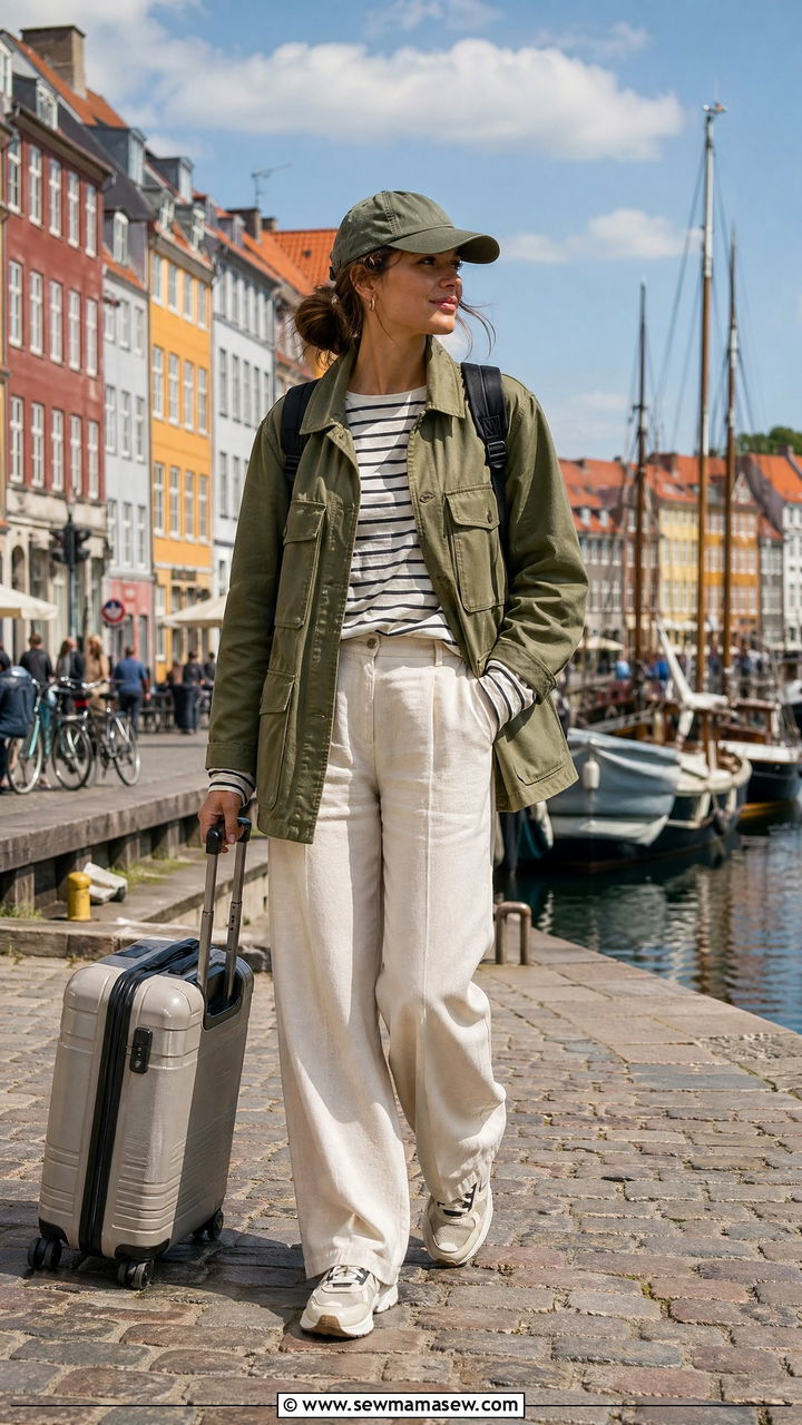 Copenhagen Utility Jacket with Linen Trousers - 35 Copenhagen outfits for women