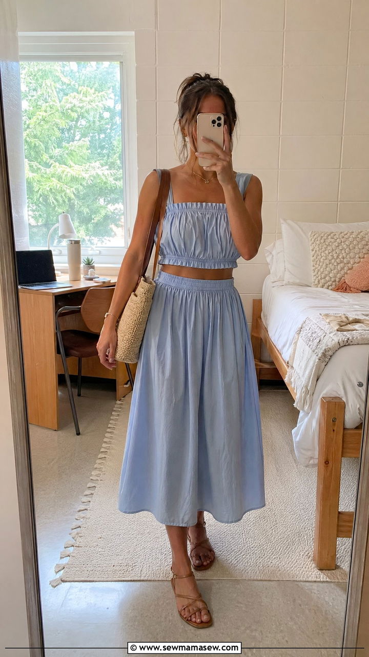 Cotton Co Ord Skirt Set - 35 Summer outfits for college
