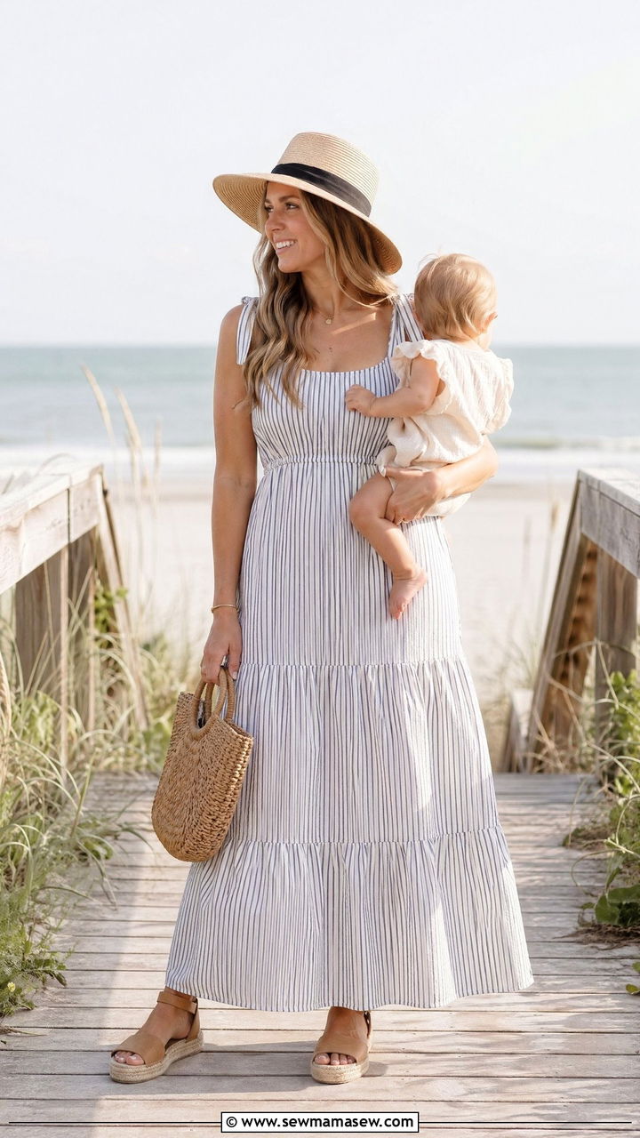 Cotton Maxi Dress with Espadrilles - 35 Spring outfit ideas for mom
