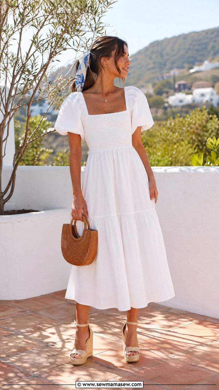 Cotton Poplin Dress With Espadrilles Outfit - 35 spring to summer outfits
