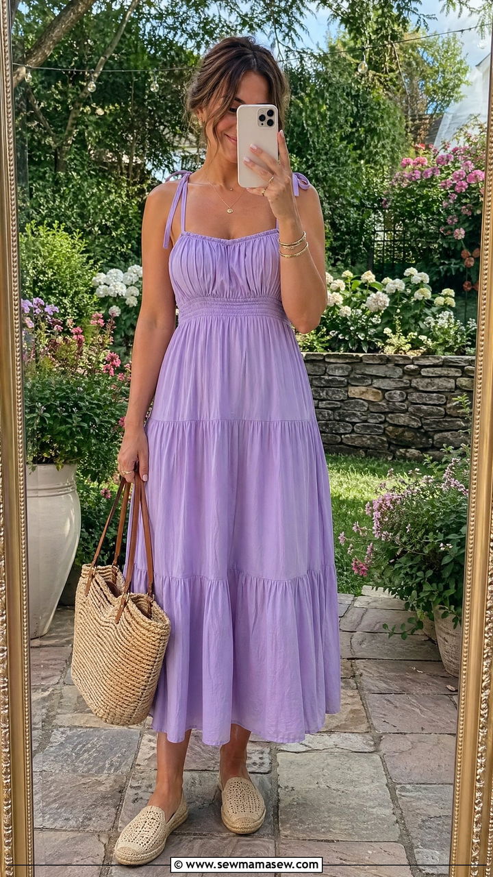 Cotton Sundress with Espadrilles - 35 Summer family reunion outfits