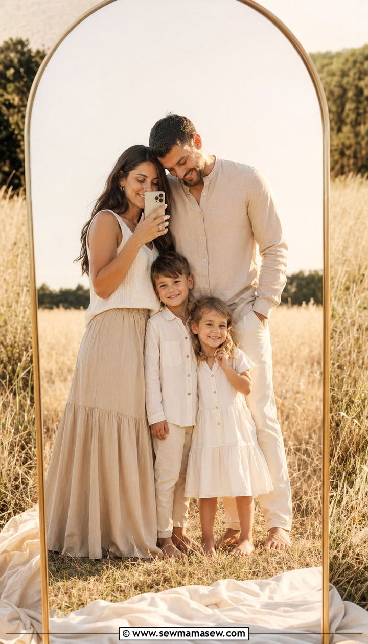 Cream And Beige Neutral Family Photo Looks - 30 What to wear for summer family photos