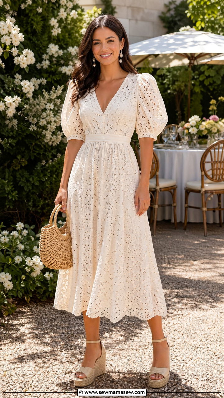 Cream Midi Dress Spring Outfit - 35 spring cream outfit ideas