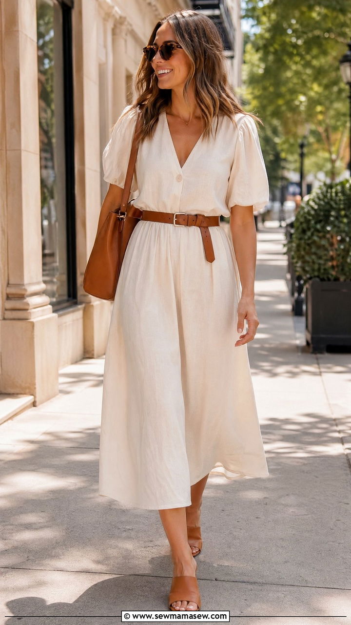 Cream and Tan Leather Spring Outfit - 35 spring cream outfit ideas