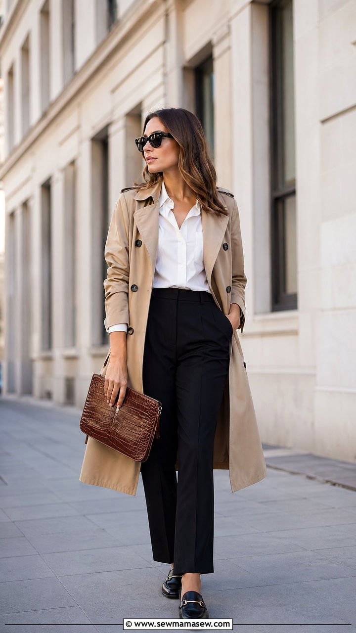 Crocodile Clutch Bag With Trench Coat - 35 Clutch bag outfit ideas