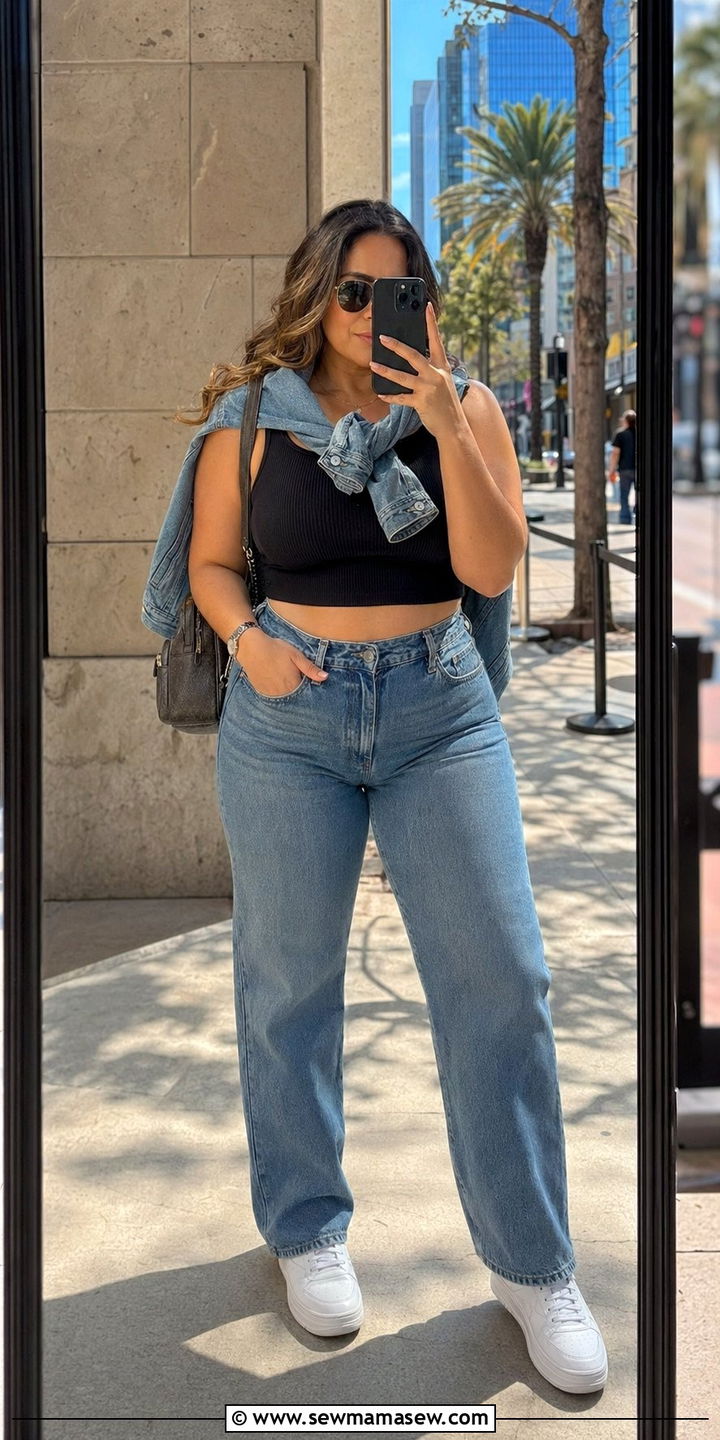 Crop Top With High Waist Jeans for Curvy Body - 30 Best tops for curvy women