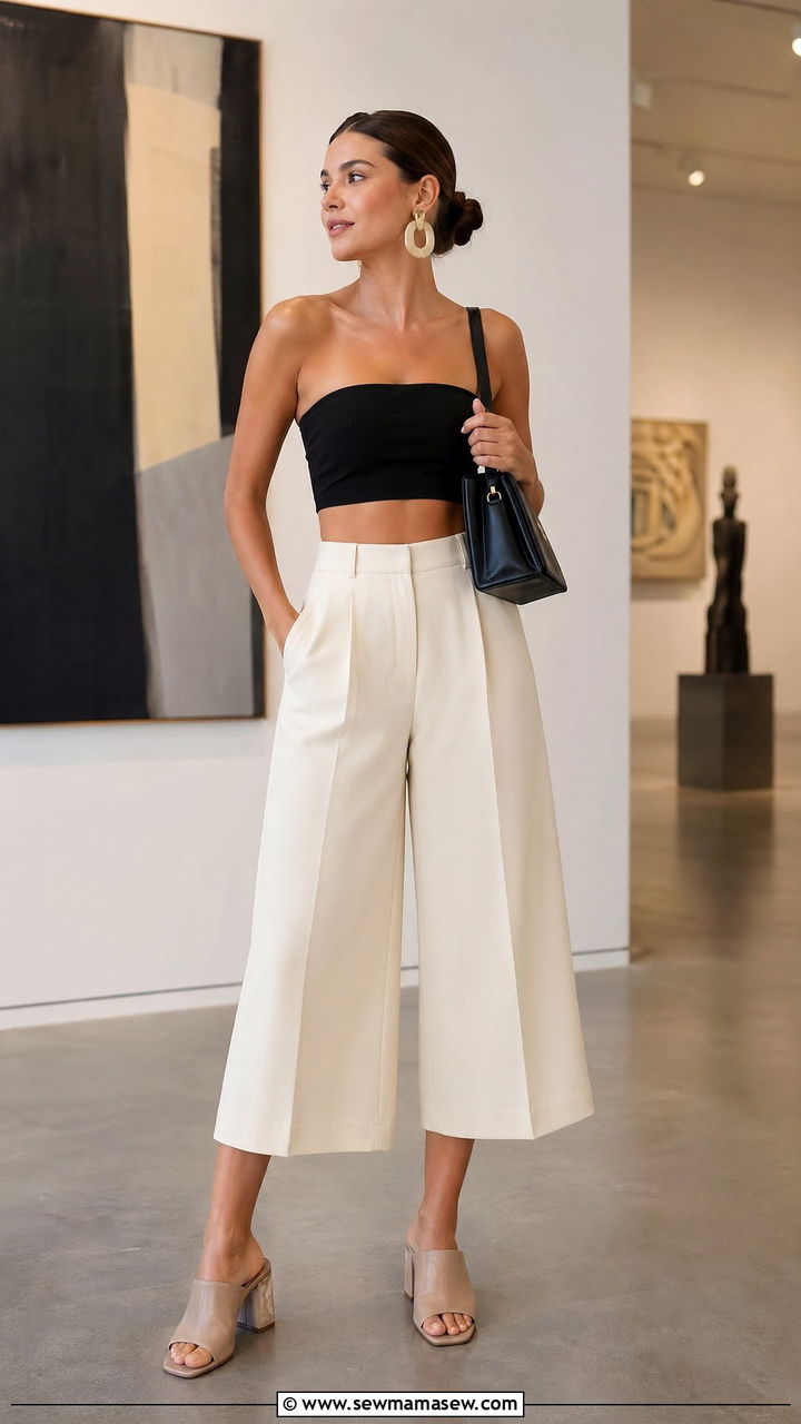 Crop top and high waist culottes - 35 Summer closet must haves
