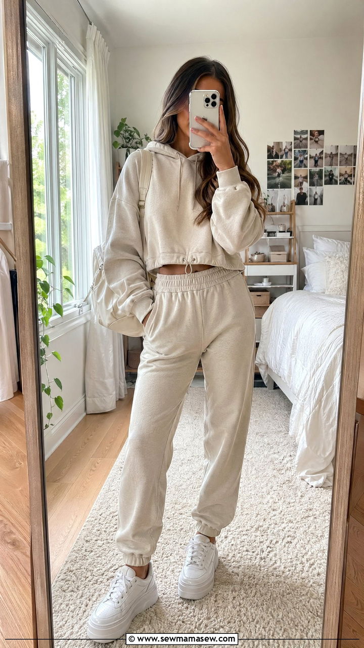 Cropped Hoodie With High Waisted Joggers - 35 Trendy outfits for teens