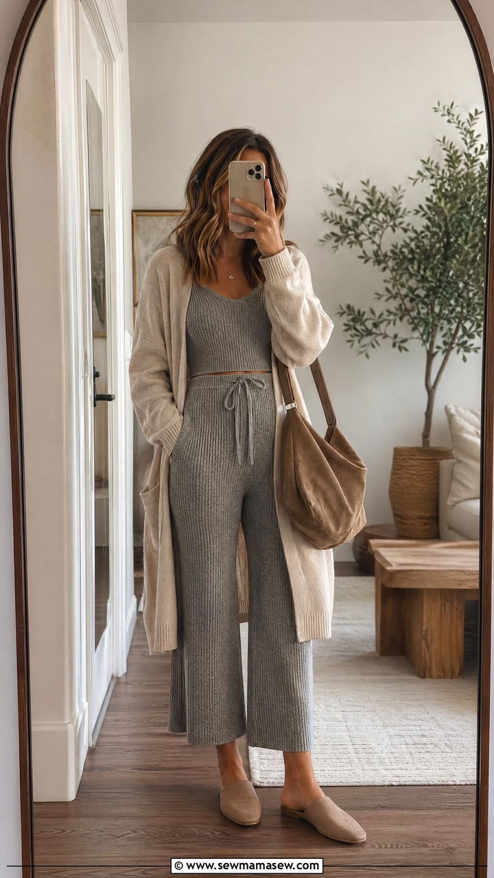 Cropped Jumpsuit With Cardigan - 35 Cropped jumpsuit outfit ideas