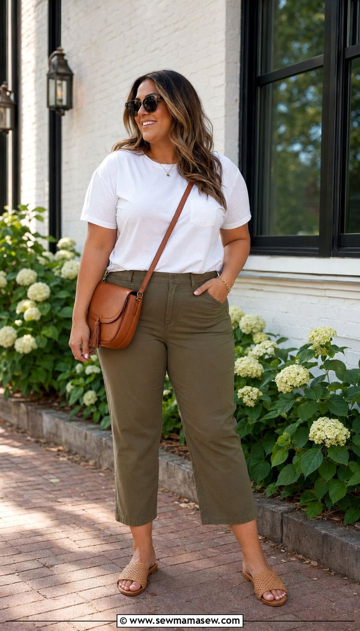 Cropped Khaki Pants Outfit Plus Size - 35 Plus size outfit ideas size 22 summer