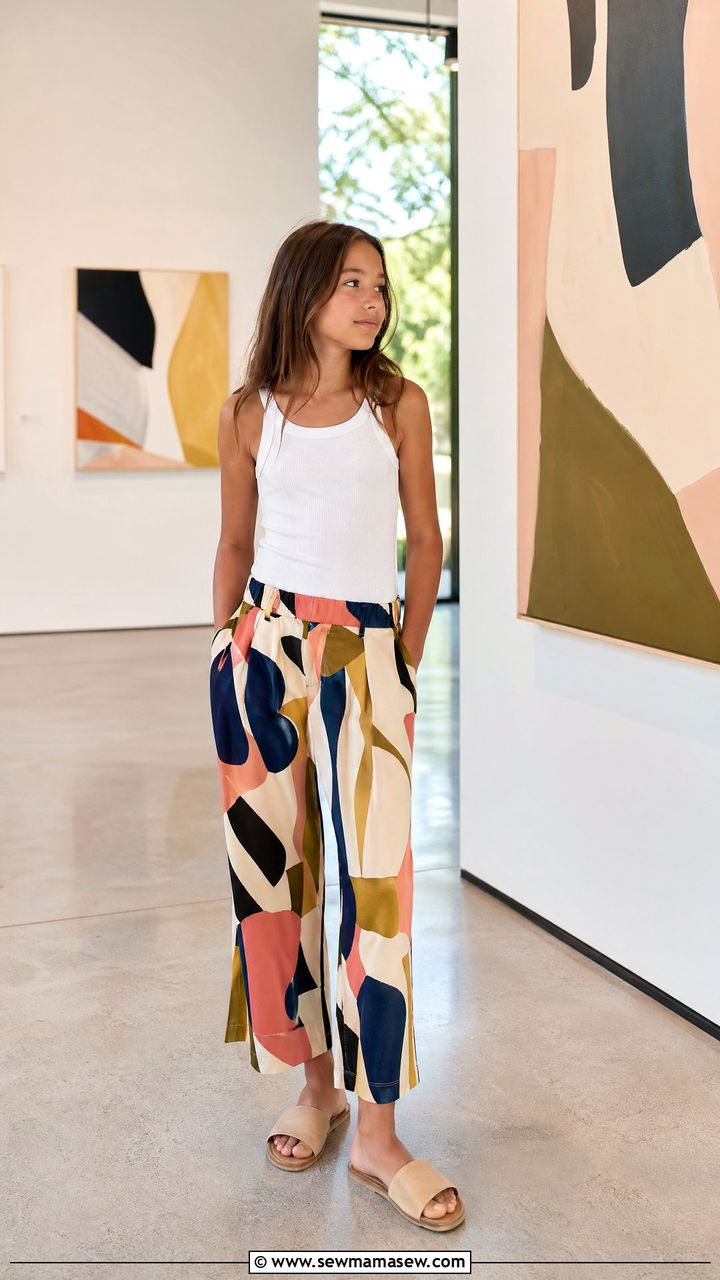 Cropped Wide Leg Pants and Fitted Tank - 35 Summer outfits for tweens