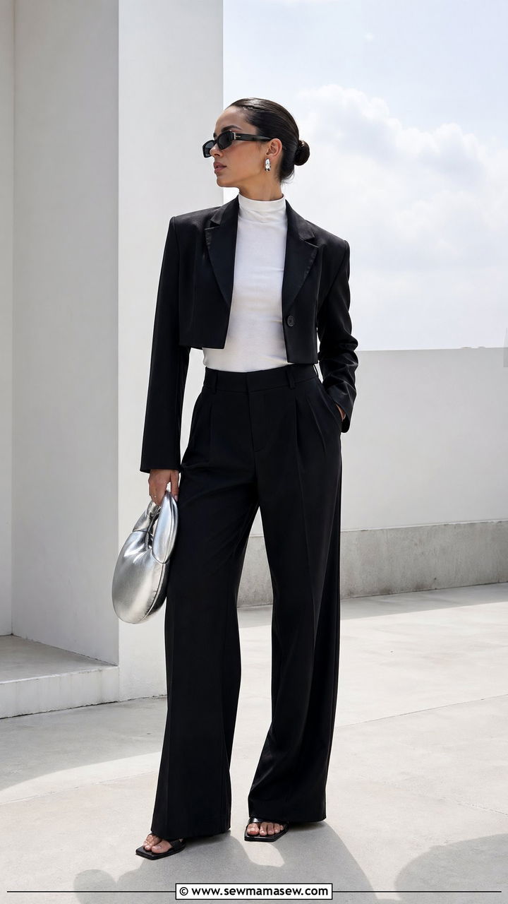 Cropped blazer suit outfit - 35 Women's suit outfit ideas