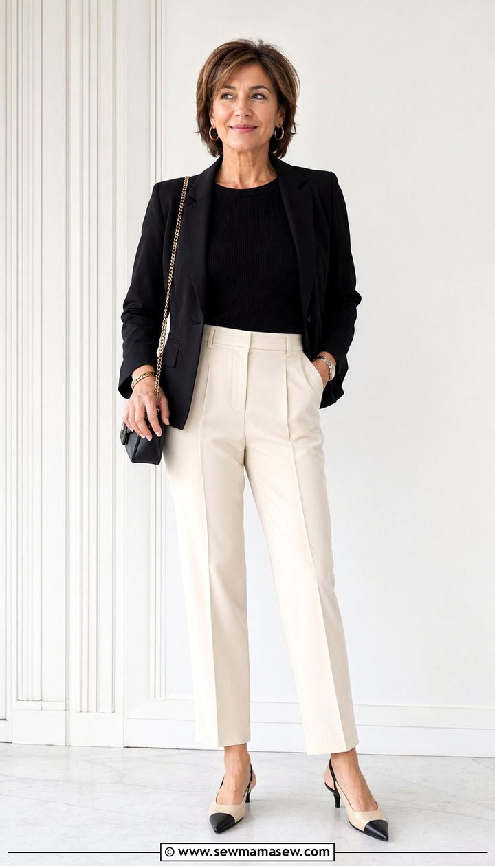 Cropped blazer with highwaist trousers - 30 Best blazers for women over 50