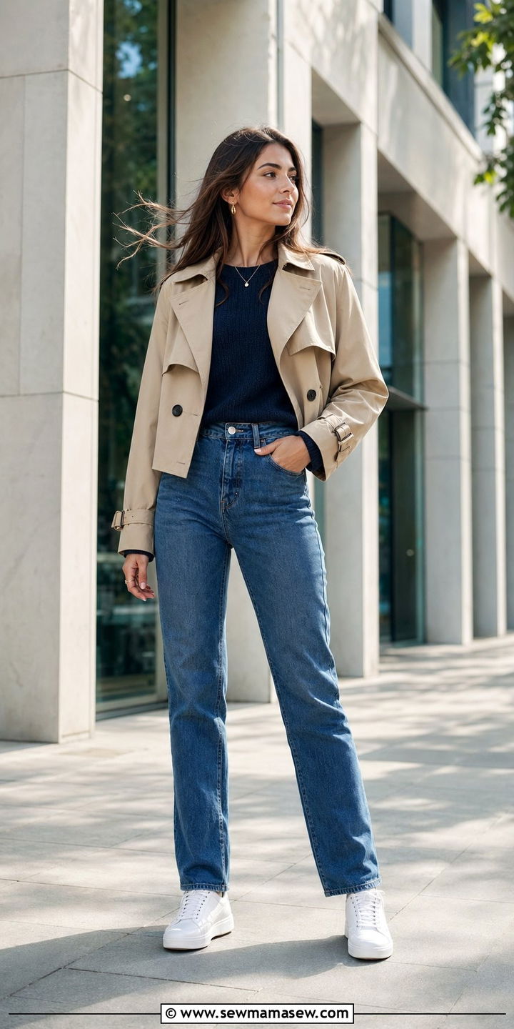 Cropped trench outfit for a windy day - 30 windy day outfits casual