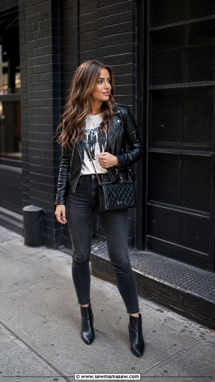 Crossbody Bag With Leather Jacket - 35 Cross body bag outfit ideas