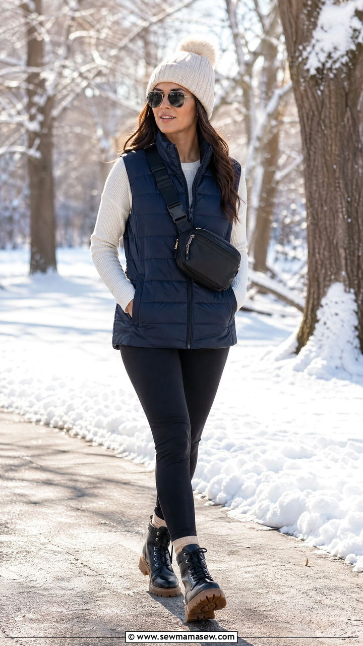 Crossbody Bag With Puffer Vest - 35 Cross body bag outfit ideas